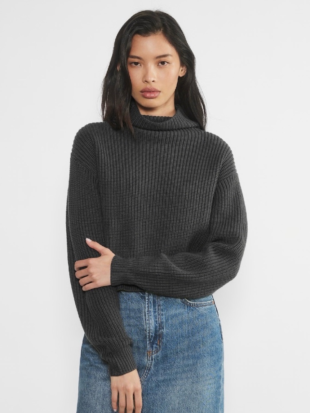 Wilfred Montpellier Turtleneck Sweater in Heather Dark Grey
